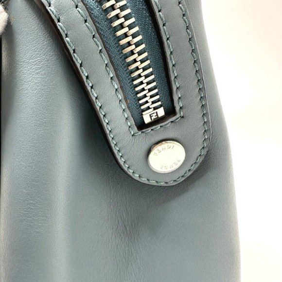 FENDI Dot com 2WAY Hand Bag Leather blue - Picture 8 of 16